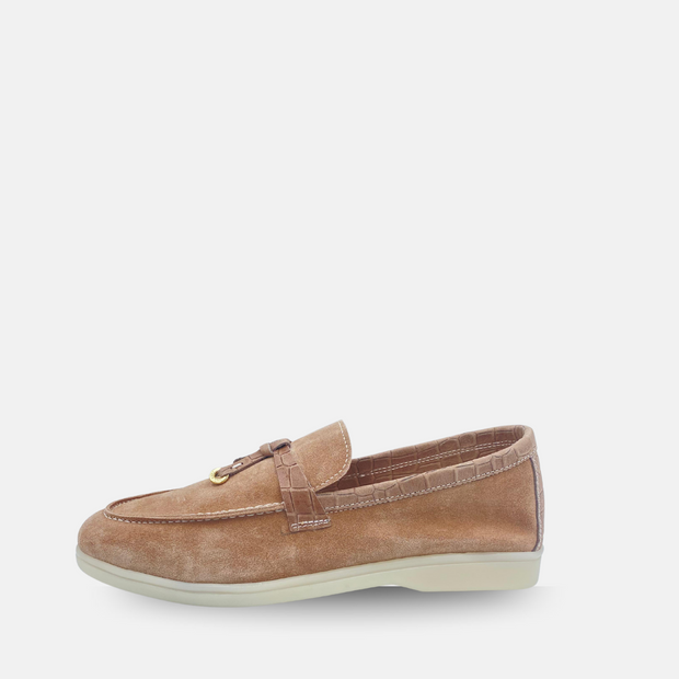 TIKOO 11 mocassin en daim Beige crocco