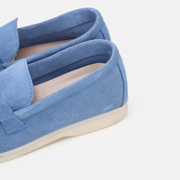 TIKOO 11 mocassin en daim Bleu Bic